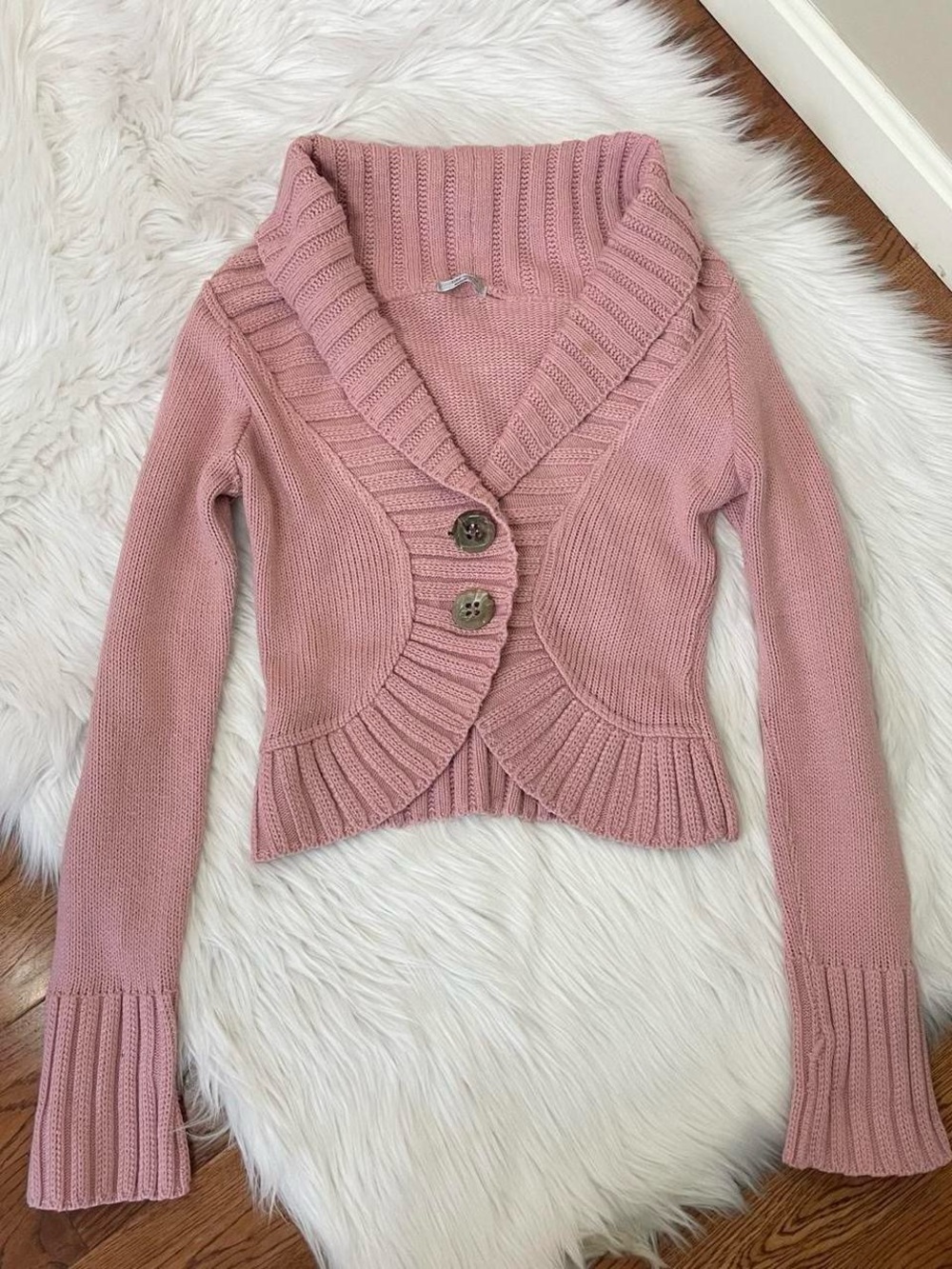 Vintage Y2K light pink bolero cardigan by Blu Sand - Picture 3 of 7
